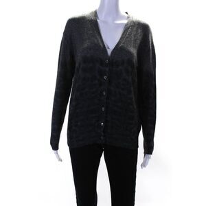 Dtlm Repeat Womens Button Front Tie Dyed Cardigan Sweater Gray Wool Size Small